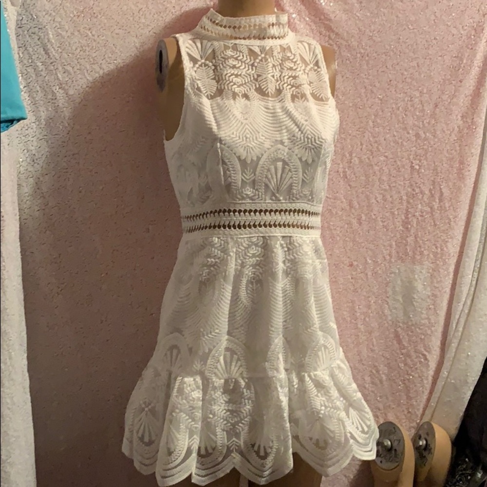 New medium mini dress lace lined 65% cotton